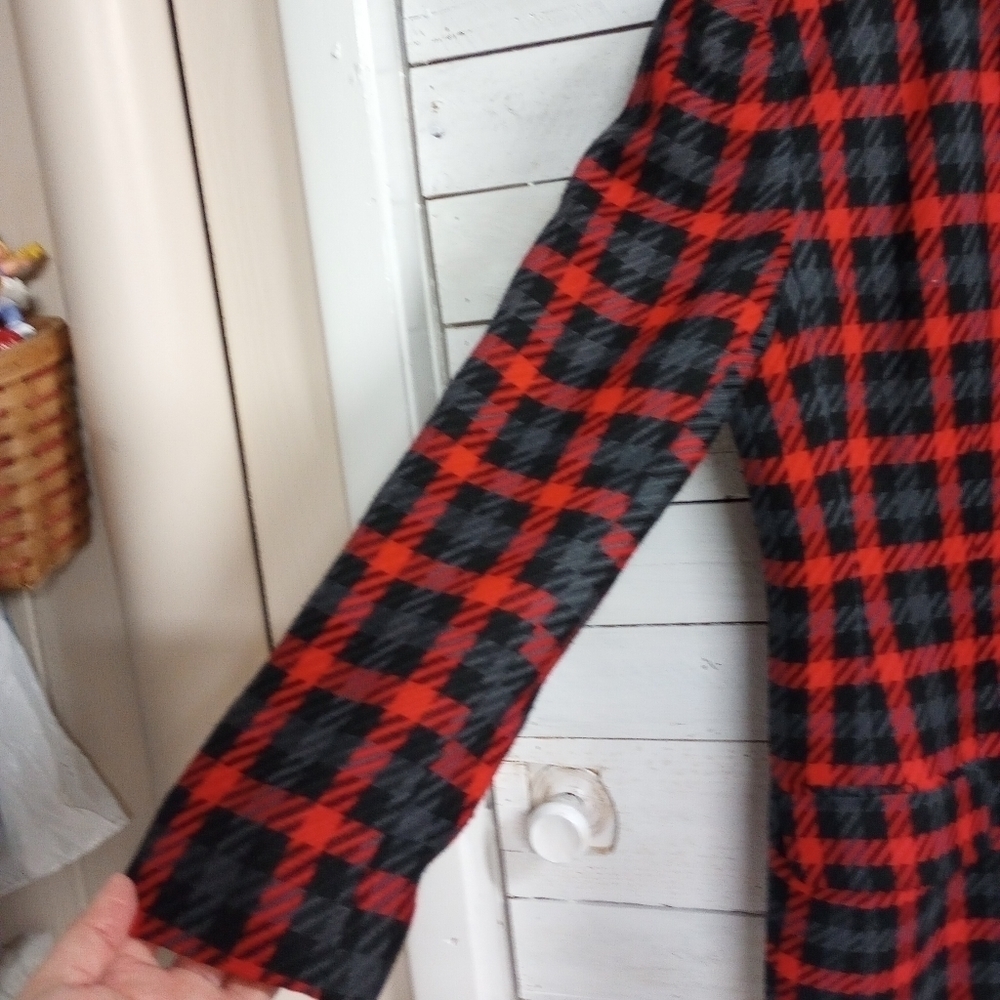 Cappagallo Vintage Red Plaid Wool Blend Blazer Jacket Size 8 with Shoulder Pads. - Picture 8 of 12